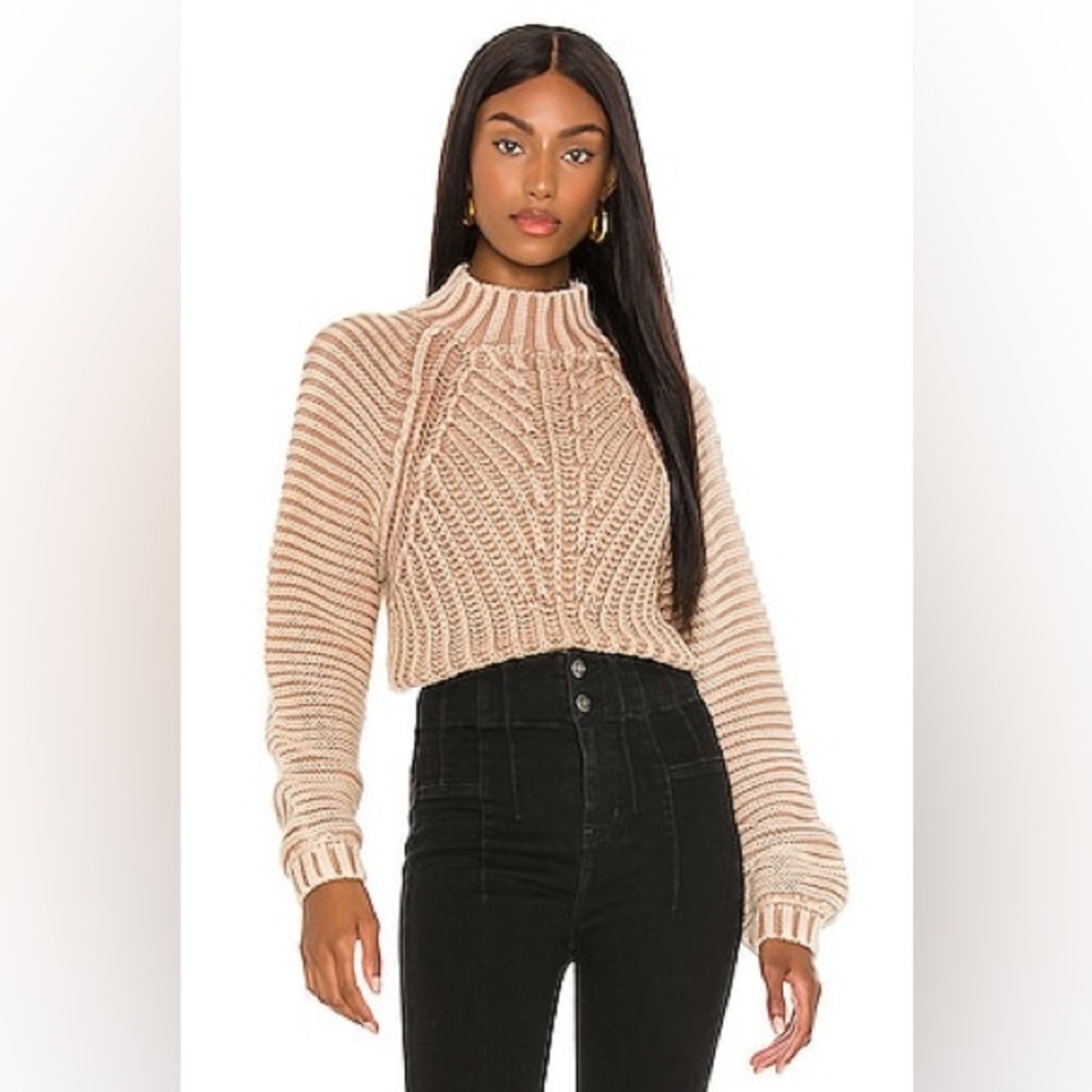 REVOLVE Free People Sweetheart Chunky Knit Sweater in Sand Castle Women's Tan M